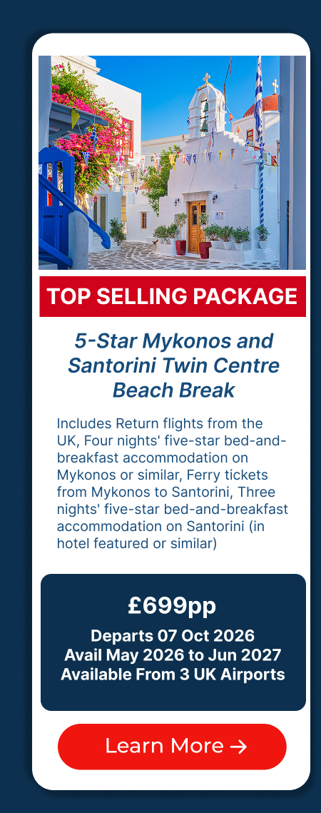 5-Star Mykonos and Santorini Twin Centre Beach Break